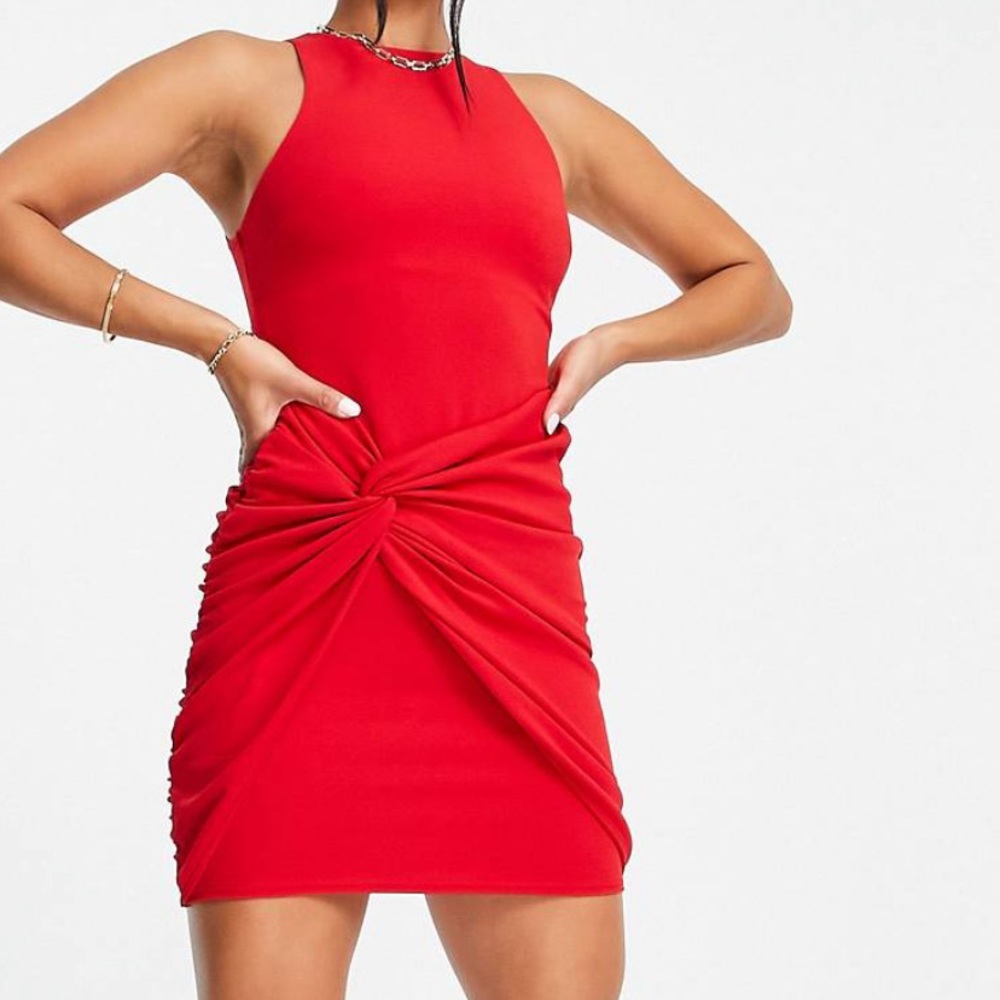 ASOS racer back red mini dress